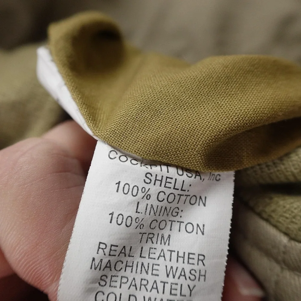 VTG Cockpit USA Army Jacket Mens 2XL Beige Tan A2 Bomber Coat Military Air Force